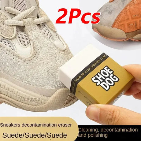 Lot de 2 gommes à chaussures portables en daim, mouton et cuir mat pour l'entretien et le nettoyage des chaussures et du cuir. Brosse à chaussures en caoutchouc.