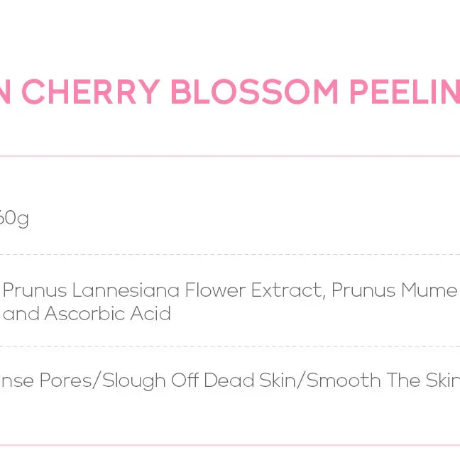 Gel exfoliant nettoyant en profondeur Sakura pour le visage, soin éclaircissant et hydratant, gommage réparateur, 60 g