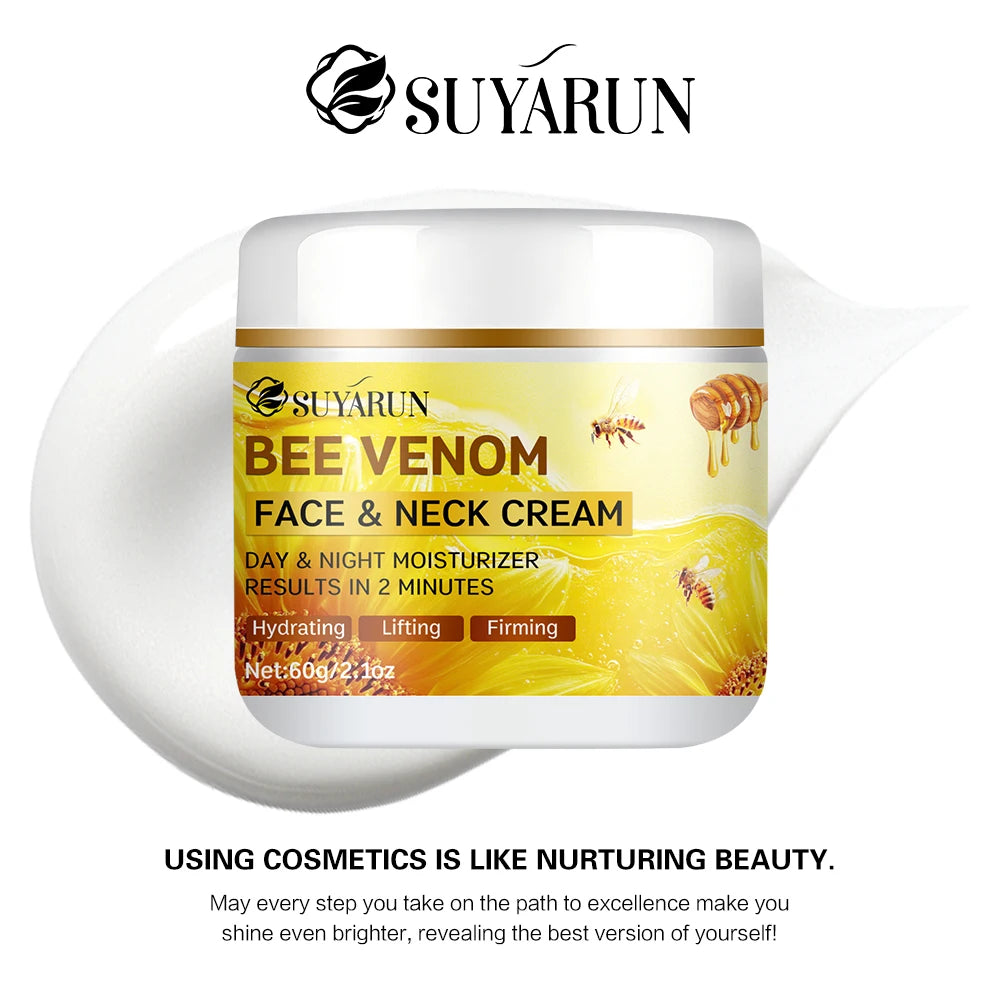 SUYARUN Crème Visage Anti-Âge au Collagène et Venin d'Abeille | Hydratant Raffermissant et Liftant | Réduction des Rides | Hydratation 24H.