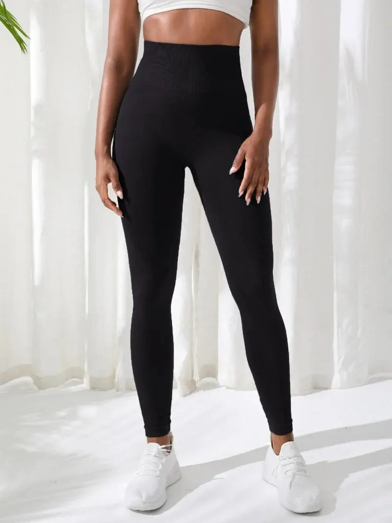 Pantalones de mujer para gimnasio, yoga, ropa deportiva sin costuras, leggings deportivos elásticos de cintura alta para ejercicio y fitness.