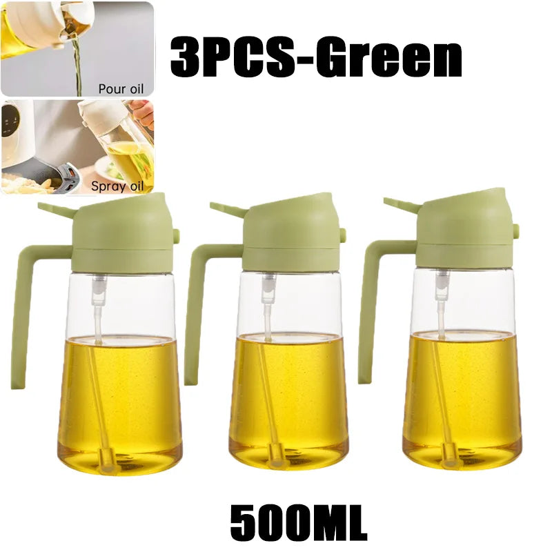 Flacon pulvérisateur d'huile de 200/300/500 ml pour barbecue et cuisson à l'huile d'olive, flacon en plastique, flacon vide pour vinaigre ou pinceau à huile