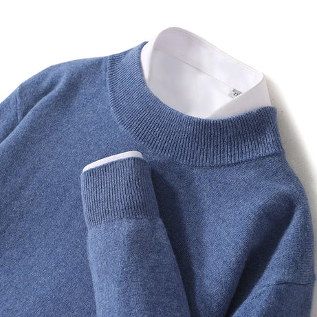 Pull 100 % laine mérinos pour femme, grande taille jusqu'à 5XL, col demi-lune, maille ample, manches longues, finitions cachemire.