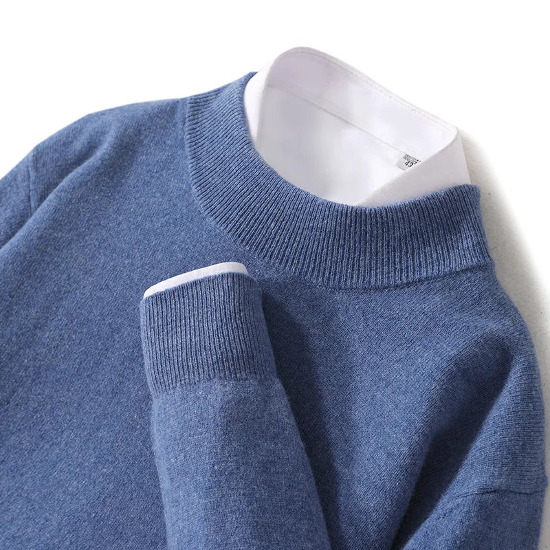 Pull 100 % laine mérinos pour femme, grande taille jusqu'à 5XL, col demi-lune, maille ample, manches longues, finitions cachemire.