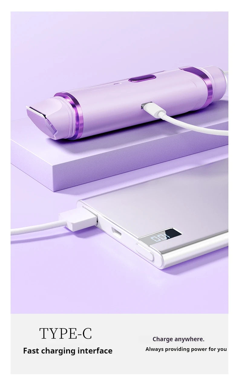 Rasoir électrique 2 en 1 pour femmes, épilation indolore, tondeuse corporelle rechargeable, épilateur pour aisselles et moustache