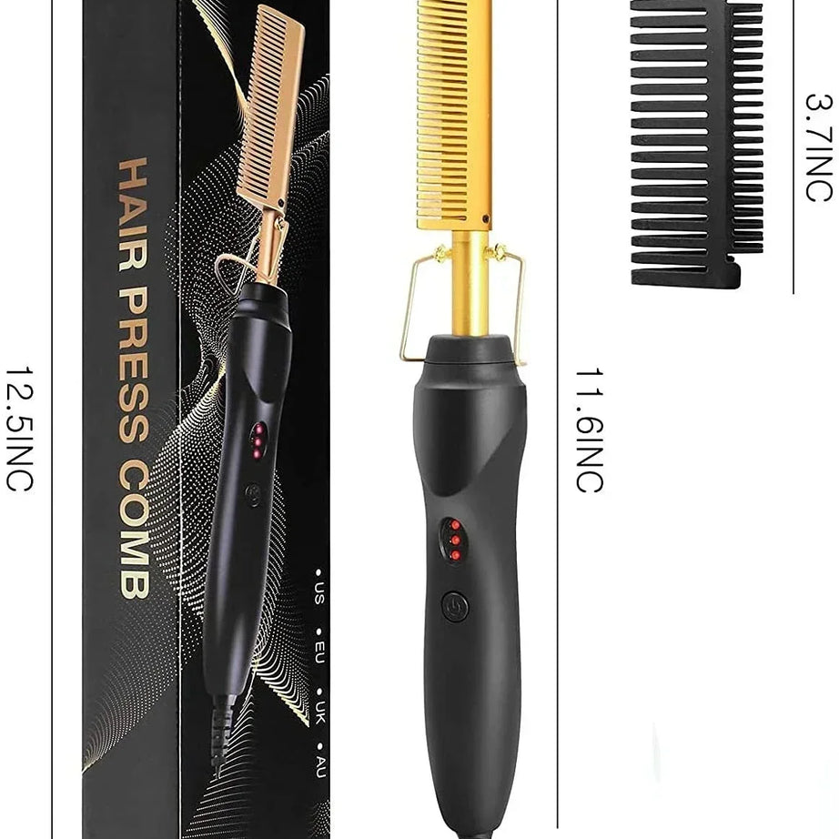 Peigne chauffant électrique, lisseur, fer à friser, brosse lissante pour cheveux secs et humides, outils de coiffure