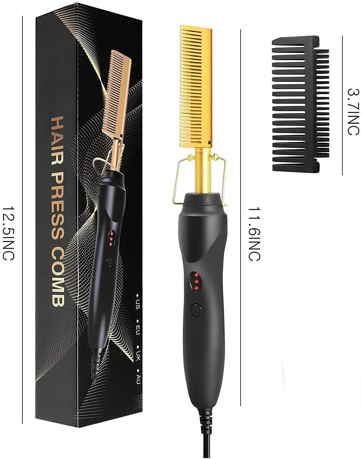 Peigne chauffant électrique, lisseur, fer à friser, brosse lissante pour cheveux secs et humides, outils de coiffure