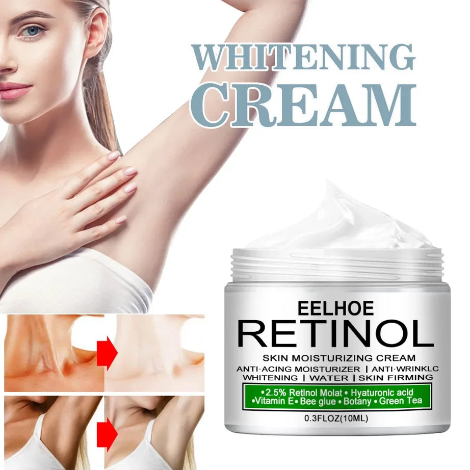 Crema blanqueadora corporal para partes íntimas, suero blanqueador para axilas, blanquea glúteos, rodillas, ilumina la parte interna del muslo, piel oscura íntima, elimina la melanina.