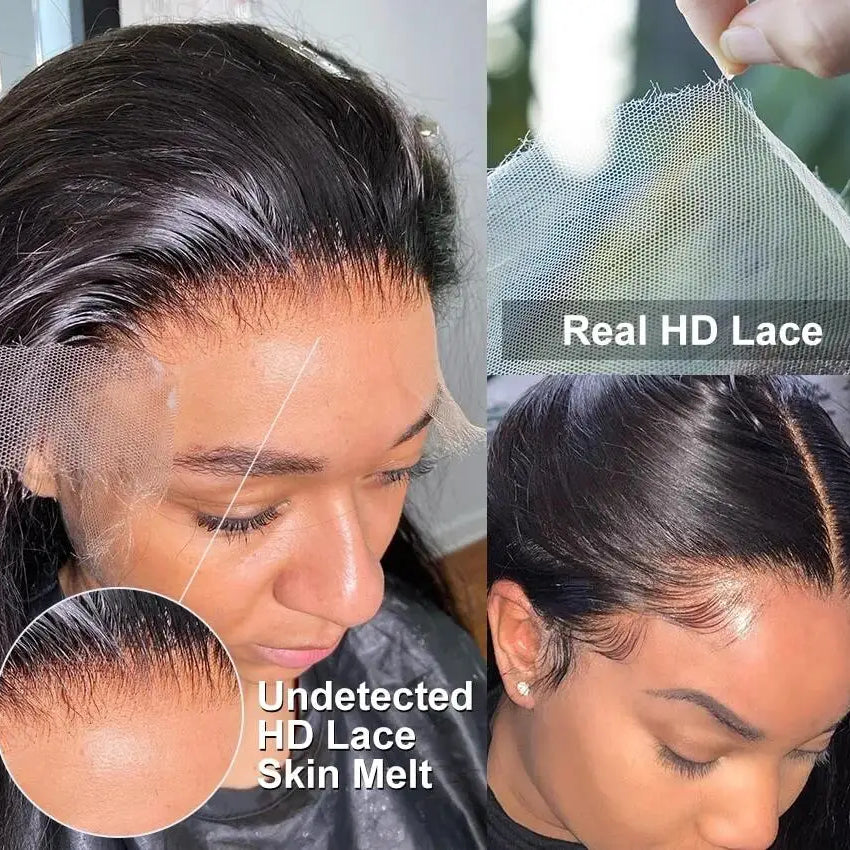 Perruque Lace Frontale 360° transparente HD 13x4 ou 13x6, ondulée, pré-épilée, en cheveux humains pour femmes, densité 200 (5x5).