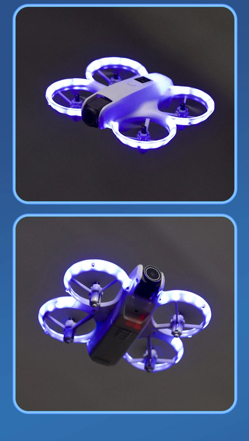 Nouveau mini drone H135 WIFI FPV Hover, caméra 4K professionnelle, lumières colorées, drone RC pliable, quadricoptère, jouet RC, cadeau