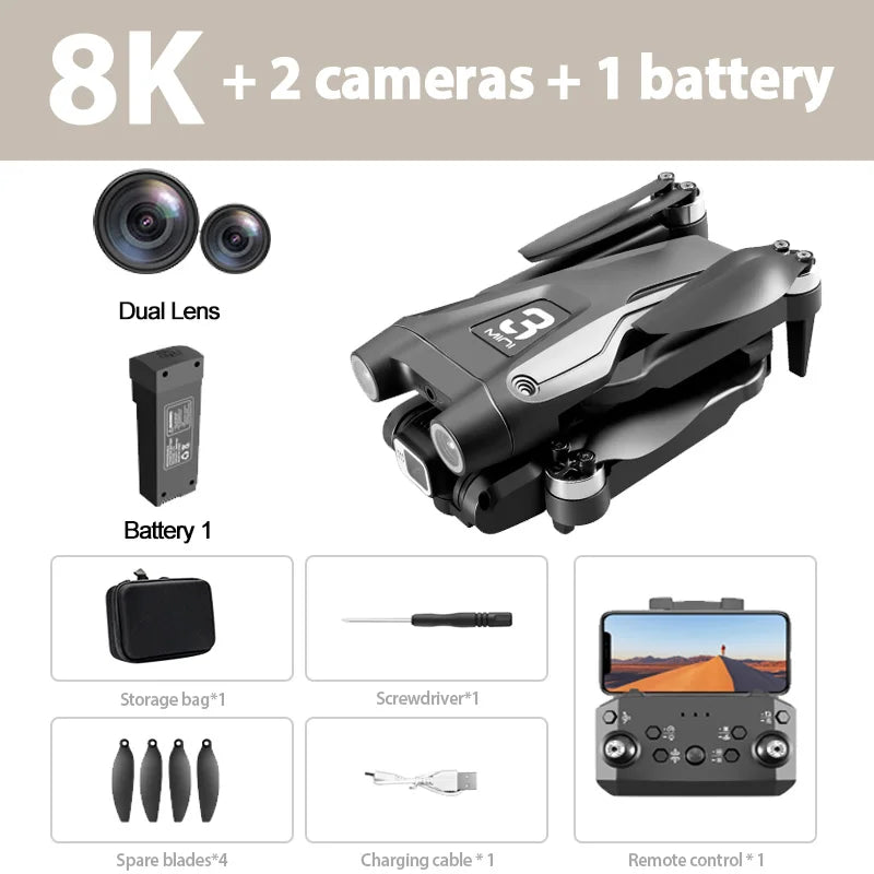 Drone Original Z908 Pro /MAX 8K ESC Professionnel 4K avec localisation par flux optique et évitement d'obstacles sur 3 côtés - Quadricoptère jouet