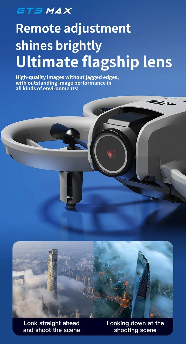 Drone GT3 MAX 2025 - 8K HD 4,3" - Télécommande - Mode sans tête - Hélicoptère - Flip 360° - Quadricoptère - Jouet - Mini drone - Cadeau pour enfant