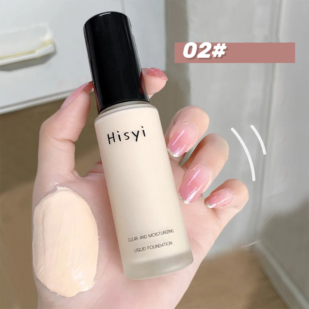 Le fond de teint liquide camoufle naturellement les imperfections sans effet poudre, crème visage simple, fond de teint transparent, masque les imperfections.