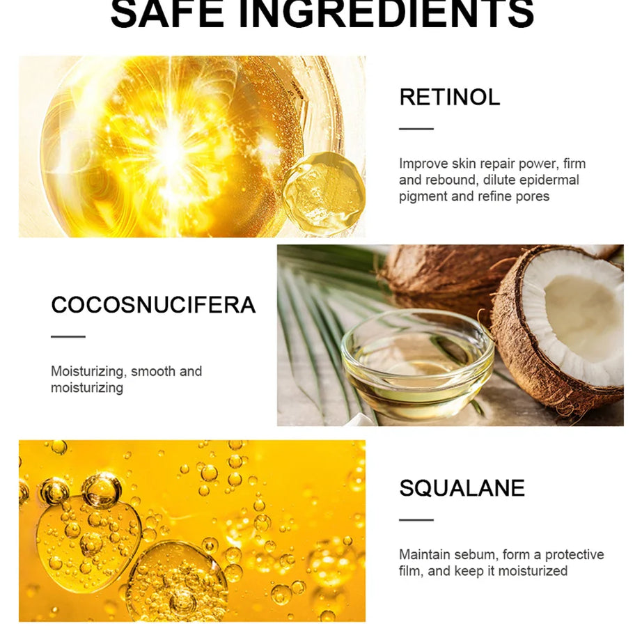 Crema de ojos con retinol para aclarar ojeras y reafirmar la piel. Sérum reparador instantáneo para el contorno de ojos para mujeres. Cuidado de los ojos femeninos.
