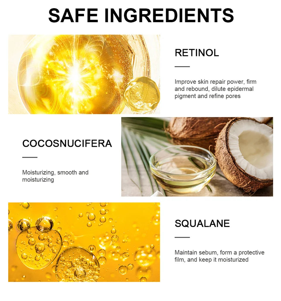 Crema de ojos con retinol para aclarar ojeras y reafirmar la piel. Sérum reparador instantáneo para el contorno de ojos para mujeres. Cuidado de los ojos femeninos.
