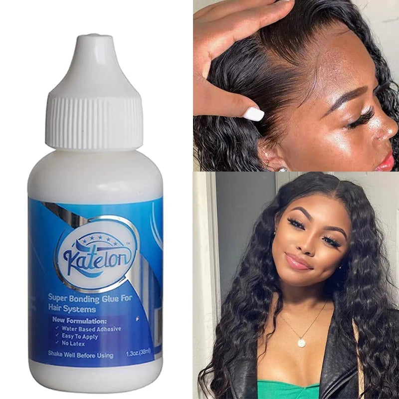 Colle pour perruque Lace Front, tenue extra forte, résistante à l'eau, 38 ml, colle adhésive ultra-forte pour bonnet de perruque, 1 pièce, outils de coiffure, 37 g