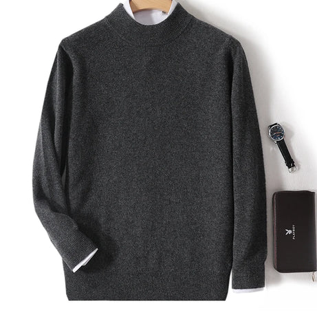 Pull 100 % laine mérinos pour femme, grande taille jusqu'à 5XL, col demi-lune, maille ample, manches longues, finitions cachemire.