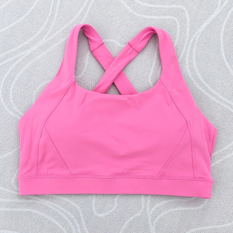 Solid Color Tight Comprehensive Training Women Fitness Bra Cross Back Yoga Underwear Gym Sport Top Hollow Back Push Up Chest Pad