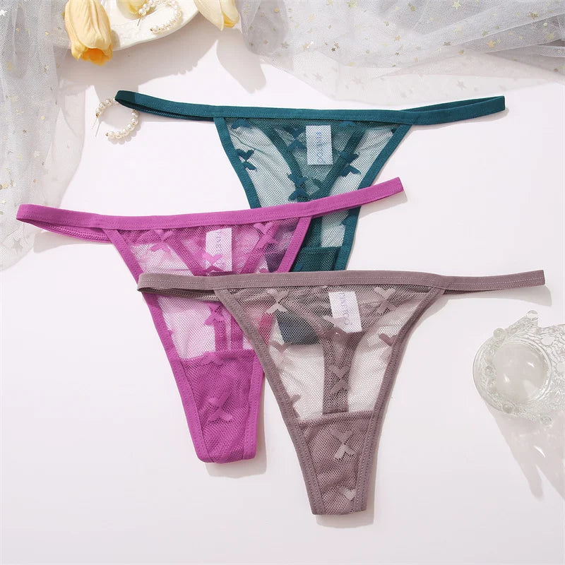 Lot de 4 culottes bikini en dentelle pour femme, strings sexy, tailles S à XL, sous-vêtements confortables dos nageur, lingerie sexy 2022