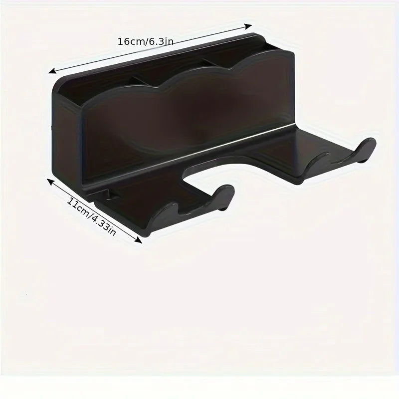 1 support de rangement pour sèche-cheveux, fixation murale non perforée pour salle de bain, rangement pour conduit d'aération de salle de bain
