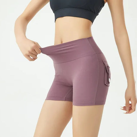 Short de fitness Peach Butt pour femme, pantalon cargo trois-quarts à séchage rapide avec poche, legging de yoga gainant pour l'été