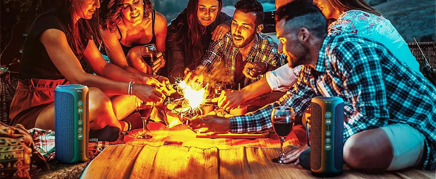 Enceinte Bluetooth Ortizan 40 W avec basses renforcées, portable, sans fil, pour l'extérieur, autonomie de 30 heures, étanche IP7, Bluetooth 5.3