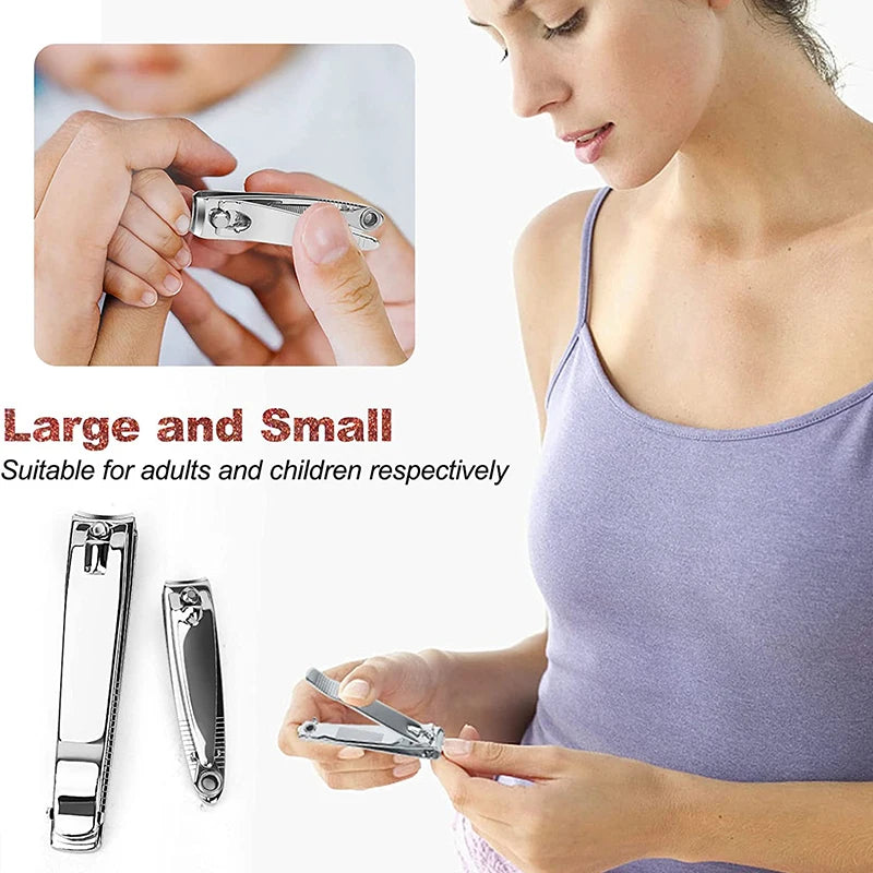 Coupe-ongles résistant aux éclaboussures, ciseaux en acier inoxydable pour la manucure, pour ongles durs, lames larges et durables