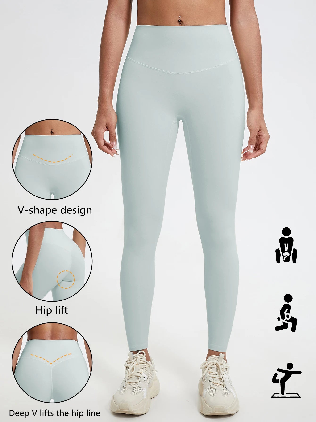 Leggings taille haute Hearuisavy en tissu ultra doux, séchage rapide, parfaits pour la gym, le yoga et la course à pied. Effet push-up.