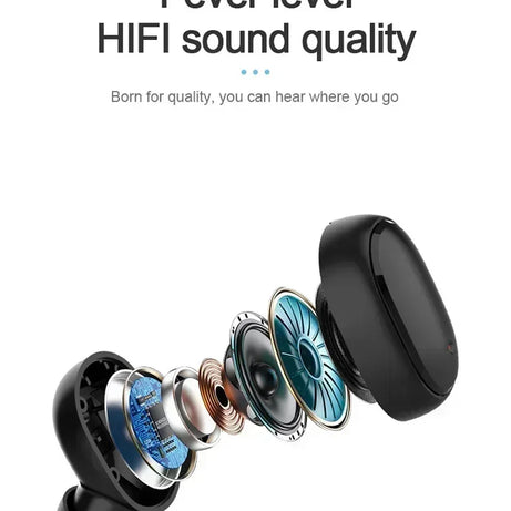 Écouteurs Bluetooth TWS sans fil avec microphone et réduction de bruit, compatibles avec les smartphones (modèle A6S).