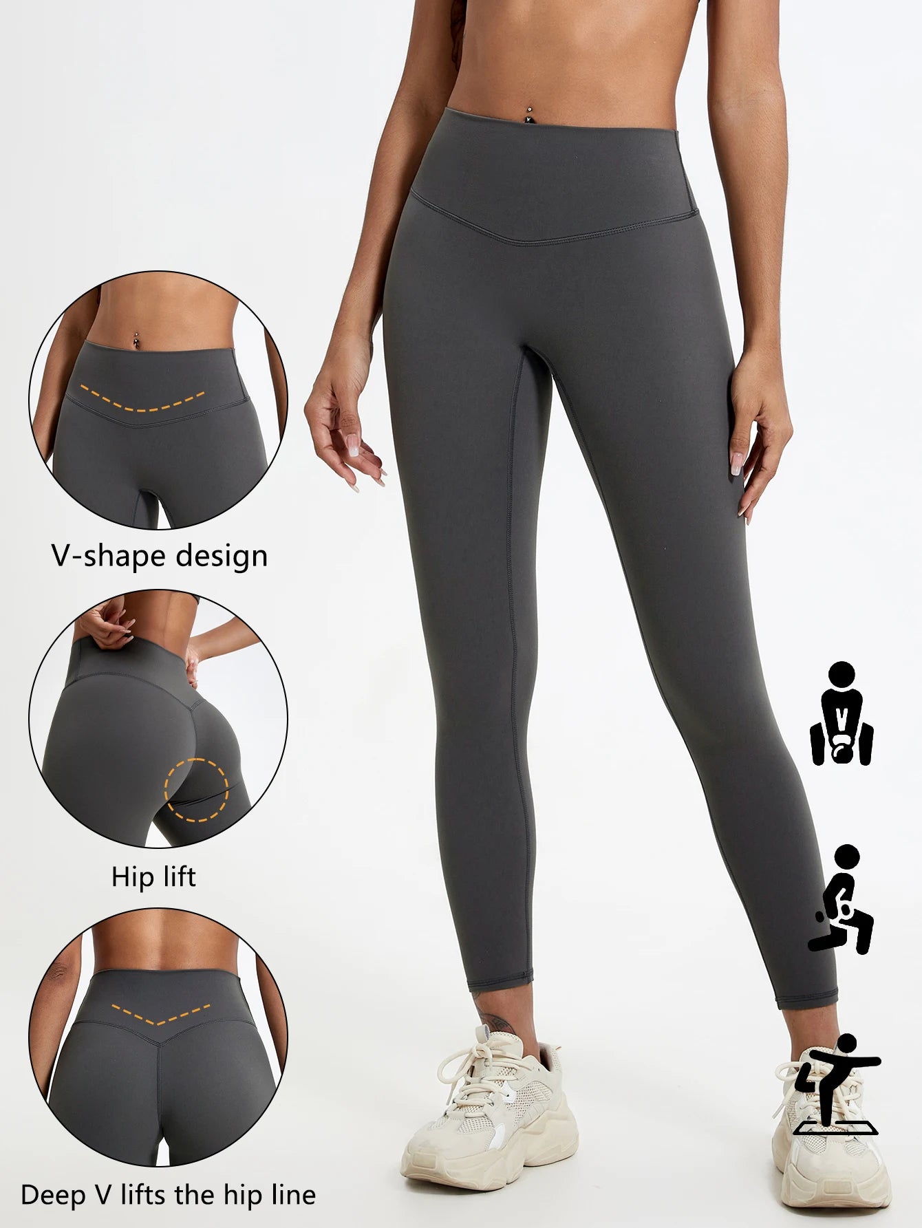 Leggings taille haute Hearuisavy en tissu ultra doux, séchage rapide, parfaits pour la gym, le yoga et la course à pied. Effet push-up.