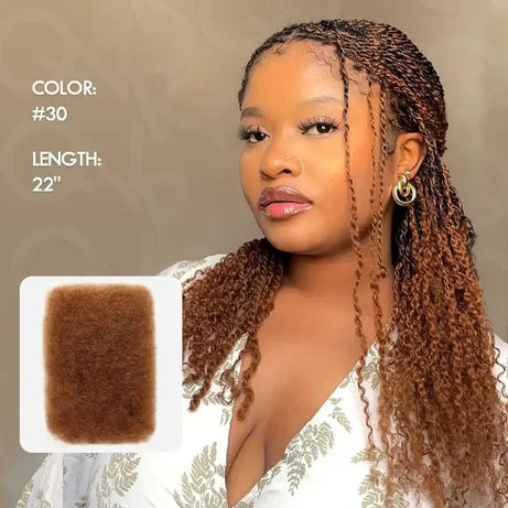 Cheveux Black Pearl Top QVR péruviens crépus bouclés mini twist 50 g/pièce, cheveux humains crépus afro en vrac pour tresses, 100 % cheveux Remy.