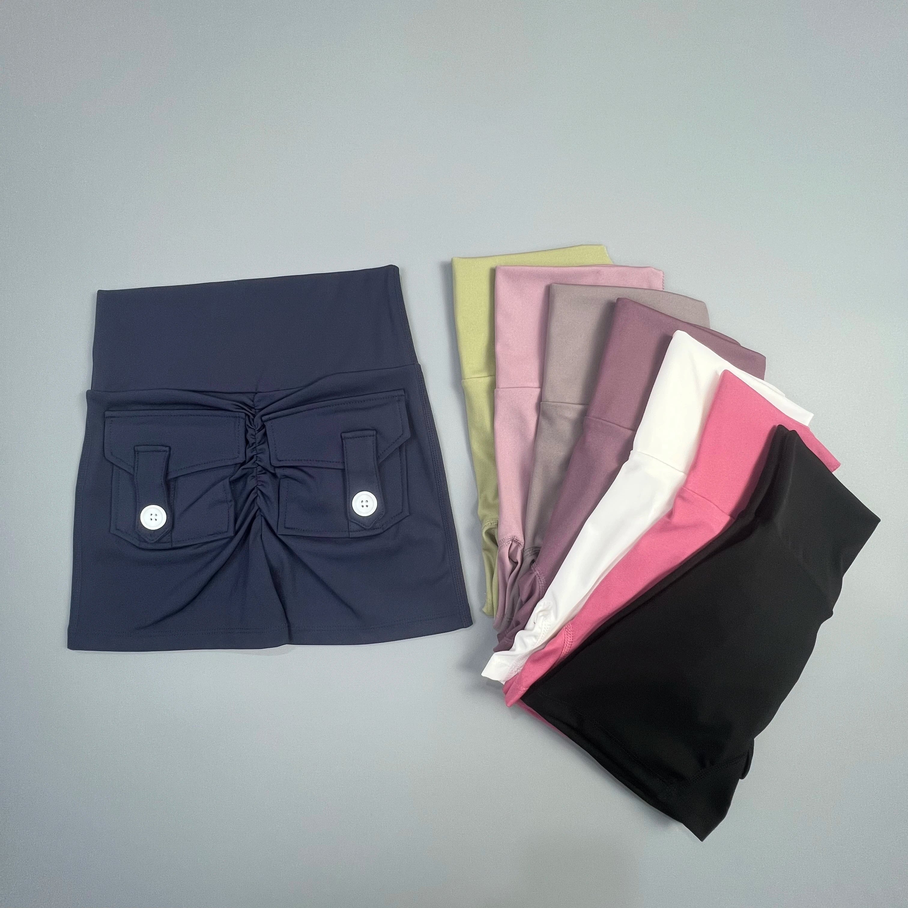 Short de fitness Peach Butt pour femme, pantalon cargo trois-quarts à séchage rapide avec poche, legging de yoga gainant pour l'été