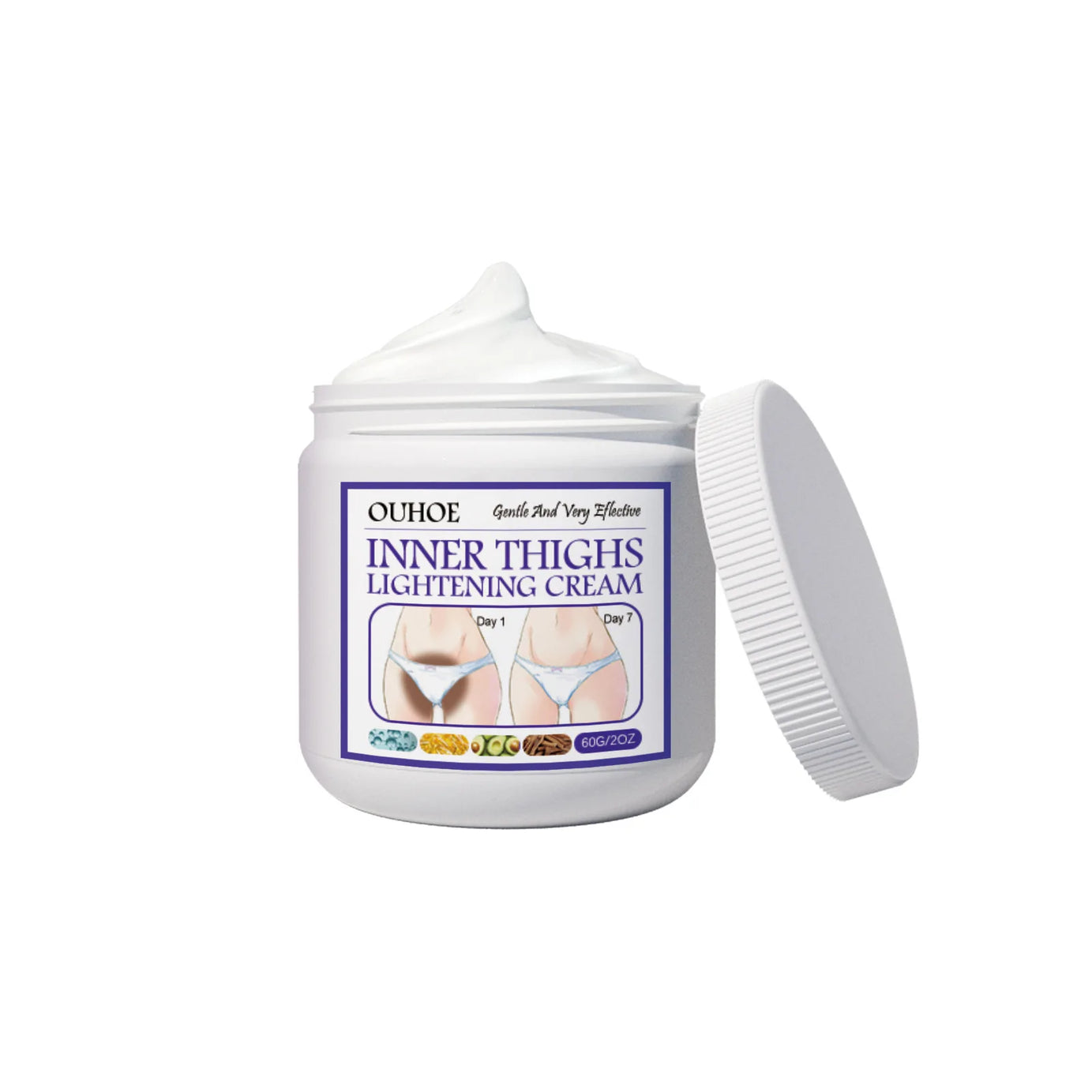 Crema blanqueadora para la parte interna del muslo, zonas íntimas, axilas, glúteos y rodillas, aclara la melanina, cuidado de la piel oscura íntima, 60 g