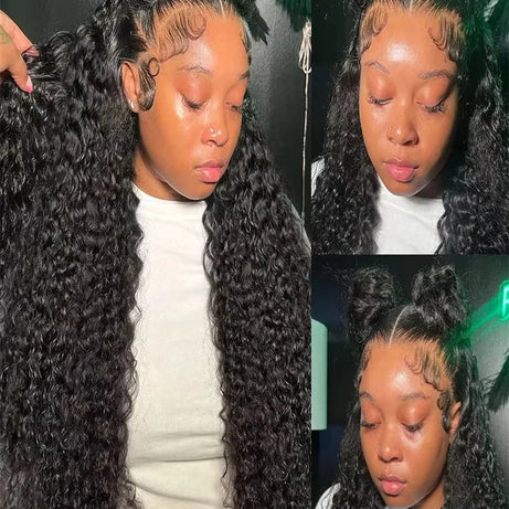 Perruque bouclée en cheveux humains de 30 à 40 pouces, ondulation profonde, perruque frontale en dentelle HD 13x6, perruque sans colle 4x4 et 5x5, cheveux humains prêts à porter, 360°