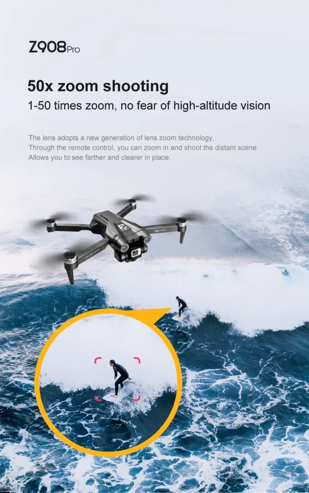 Drone Original Z908 Pro /MAX 8K ESC Professionnel 4K avec localisation par flux optique et évitement d'obstacles sur 3 côtés - Quadricoptère jouet
