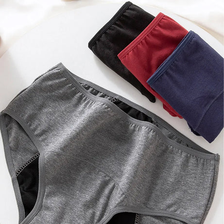Lot de 3 culottes menstruelles pour femmes, anti-fuites, en coton, absorbantes, physiologiques, pour les règles.