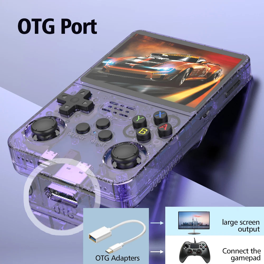 Console de jeux vidéo portable rétro R36S 128 Go, système Linux, écran IPS 3,5 pouces, lecteur vidéo de poche portable R35s Pro, jeux 64 Go