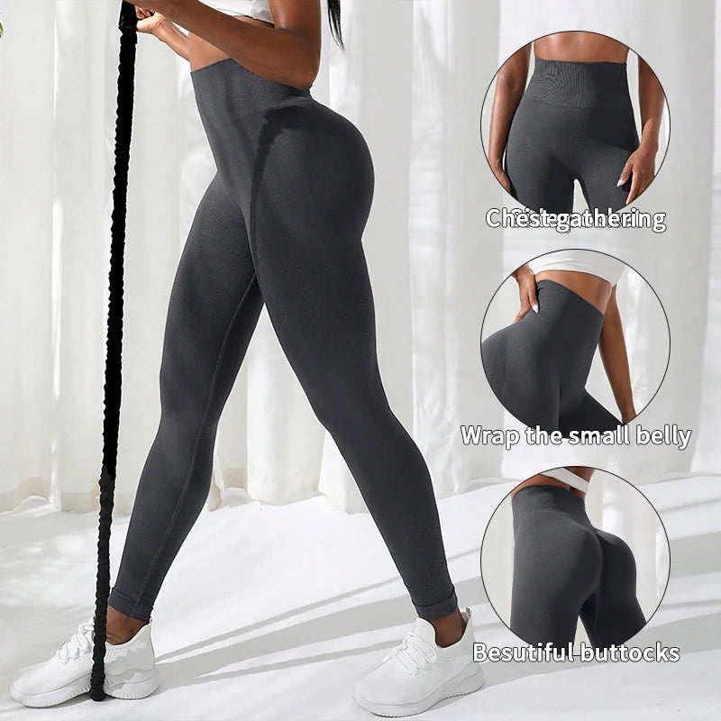 Pantalon de sport pour femme, legging de fitness et de yoga sans coutures, taille haute extensible, sans coutures.