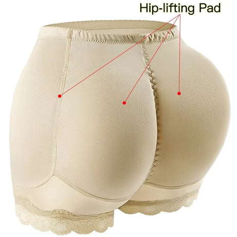 Culotte gainante avec coussinets pour les hanches, effet push-up et rehausseur de fesses, ventre plat, effet lissant, effet fesses rebondies.