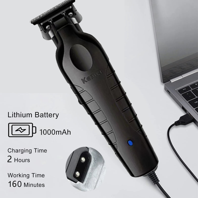 Tondeuse à cheveux sans fil Kemei 2299 Barber, tondeuse de précision à écartement zéro (0 mm), machine de coupe électrique professionnelle.