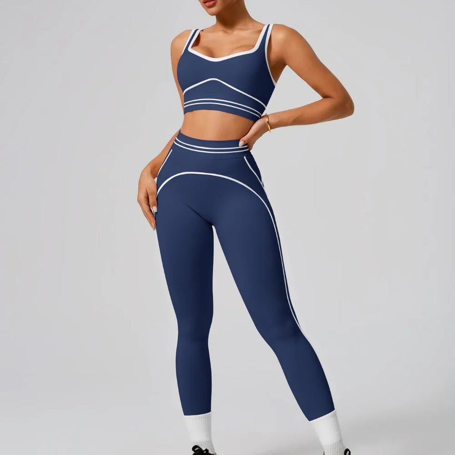 Ensemble de yoga sans coutures pour femme - Soutien-gorge de sport et legging taille haute, tenue de sport idéale pour la salle de sport, le fitness et les exercices d'étirement.