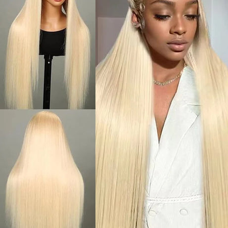 13x4 13x6 360 HD Transparent 613 Honey Blonde Color Lace Front Human Hair Wigs for Women Raw Brazilian Straight Lace Frontal Wig
