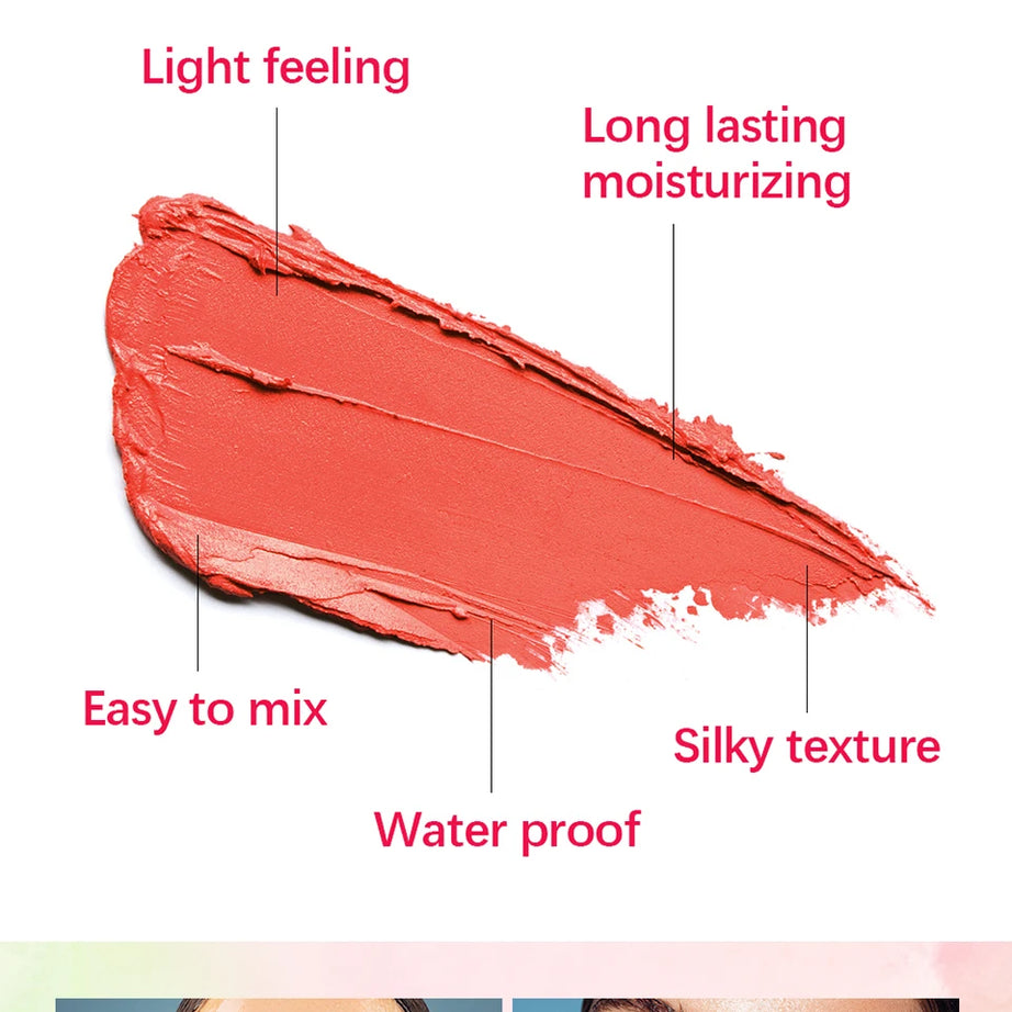 Blush Stick Fonctionnel Maquillage Facile à Colorer Rouge Crème Blush Waterproof Haute Rendu de Couleur Éclat du Teint