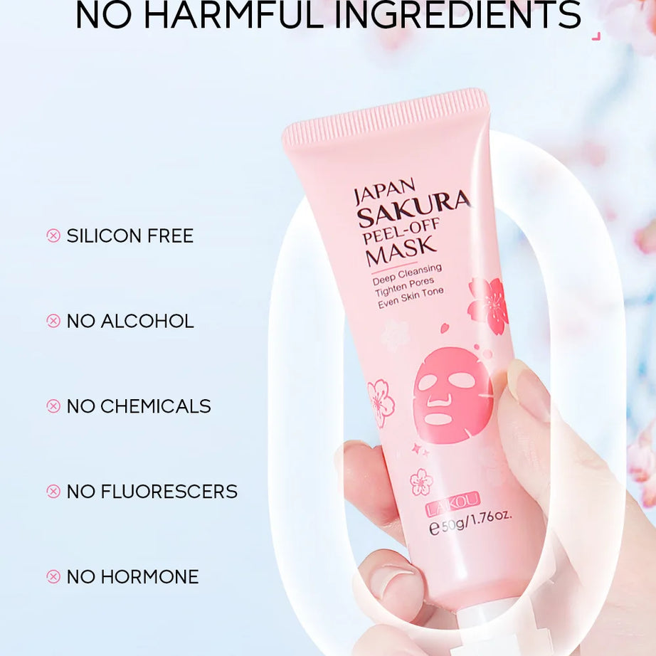Masque visage exfoliant à l'or 24 carats LAIKOU Sakura : anti-rides, blanchissant, éliminateur de points noirs, masque à déchirer, produits de soin de la peau
