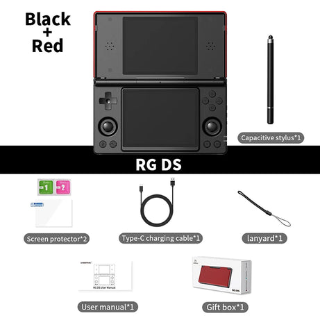 Console de jeux portable Anbernic RG DS, double écran IPS 4 pouces, Android, batterie 4000 mAh, lecteur de jeux vidéo à clapet, compatible avec le streaming Wi-Fi RixelHK