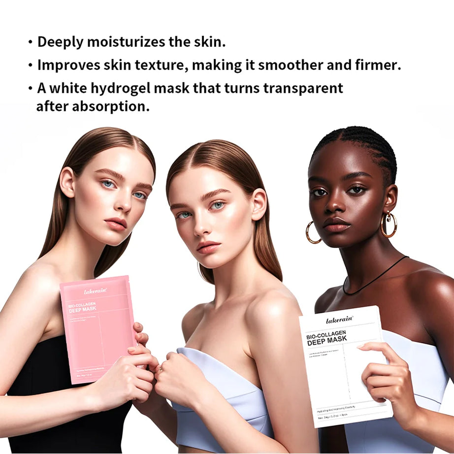 Masque Bio-Collagen Real Deep, supplément de collagène, masque hydrogel hydratant de nuit, améliore l'élasticité, minimise les pores et raffermit