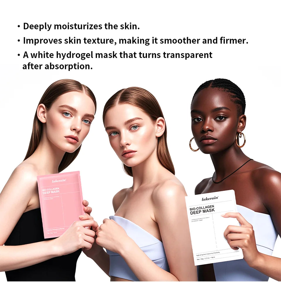 Masque Bio-Collagen Real Deep, supplément de collagène, masque hydrogel hydratant de nuit, améliore l'élasticité, minimise les pores et raffermit