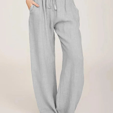 Nouveaux vêtements décontractés d'été et d'automne pour femmes en Europe, en Amérique et en Europe. Pantalons décontractés amples en coton et chanvre.