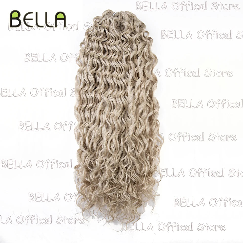 Extensions de cheveux bouclés FASHION IDOL, ondulations profondes, torsades, 50 cm, blond ombré, crochet synthétique.