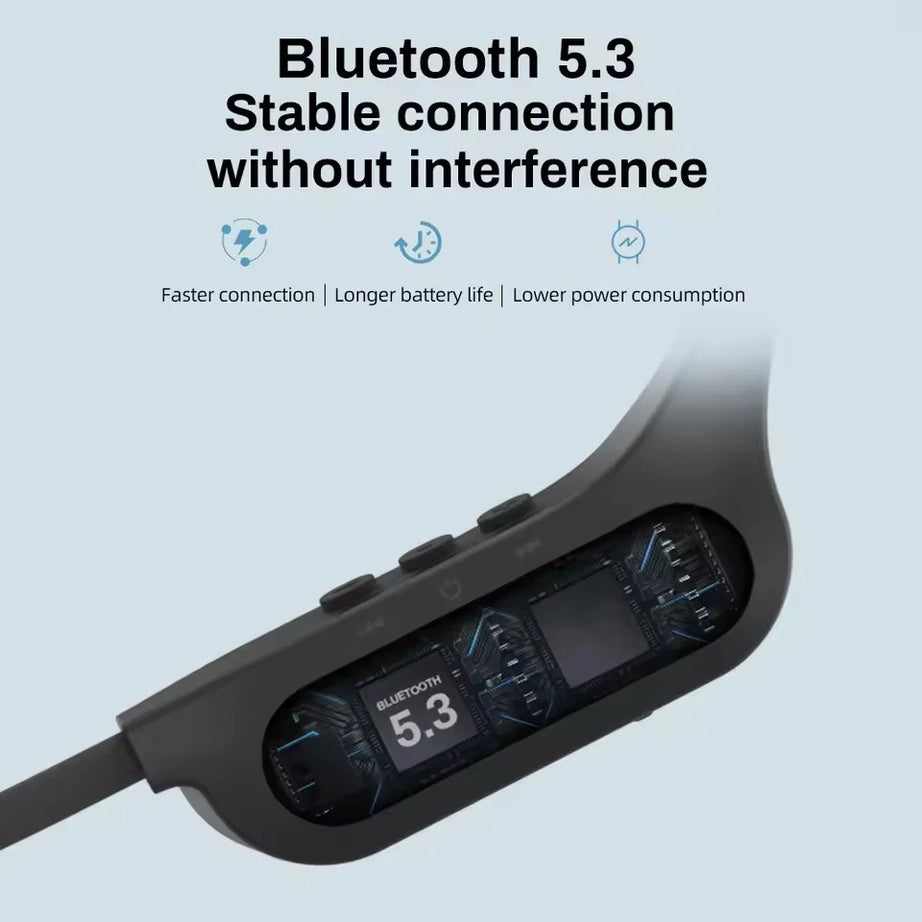 LonMao B33 Bone Conduction Earphones Bluetooth 5.4 Wireless Headphones Sports Headset HD Clear Mic for Workout Running Driving