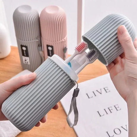 Étui de rangement portable pour brosse à dents et dentifrice, idéal pour les voyages et le camping. Protège votre brosse à dents et votre dentifrice de la saleté et des dommages.
